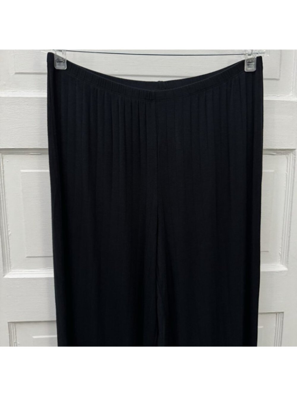 Eberjey Gisele Rib Women’s L Black Straight Leg Pajama Pants Lounge - Picture 3 of 12